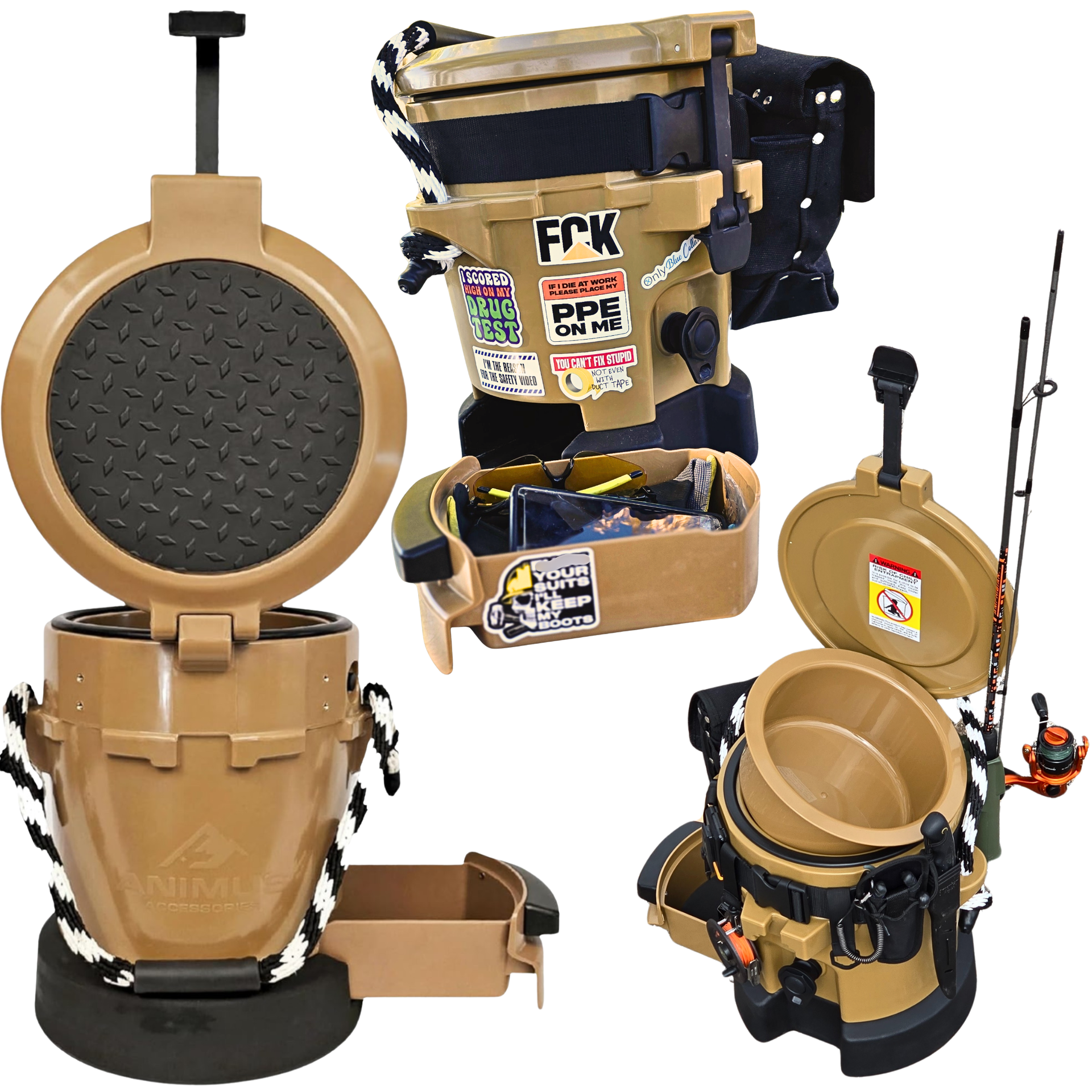 Animus 5-in-1 Work Cooler Pro: Jobsite, Fishing, Hunting, Construction/ Durable coolers with Organization – ANIMUS Accessories